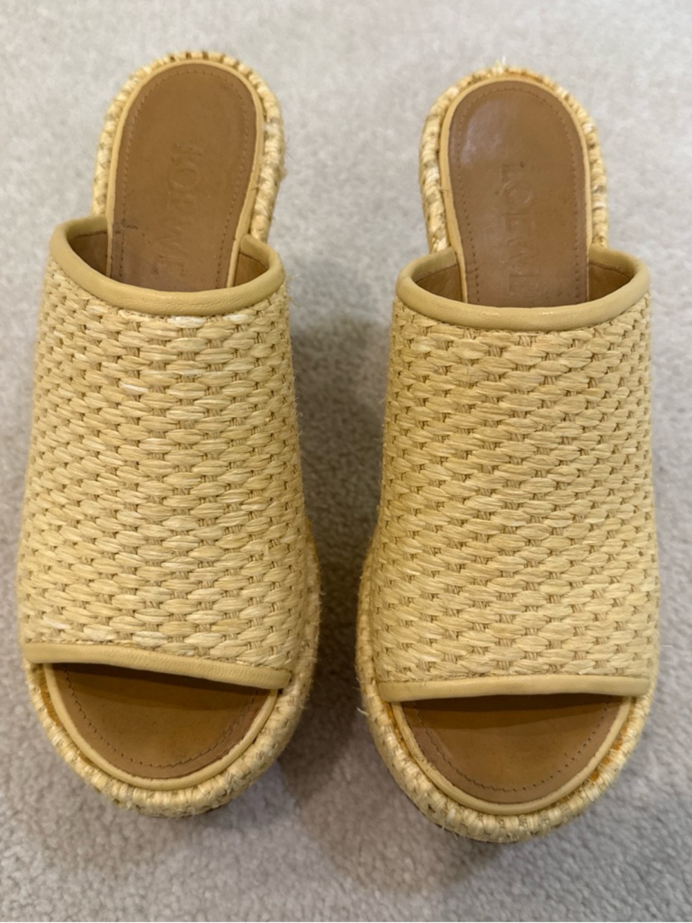 Loewe Paula's Ibiza platform raffia sandles.